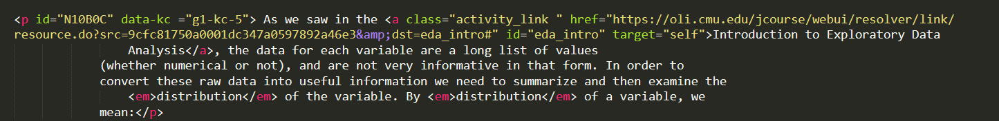Real example of KC tagging using HTML5 data-* attributes in production markup